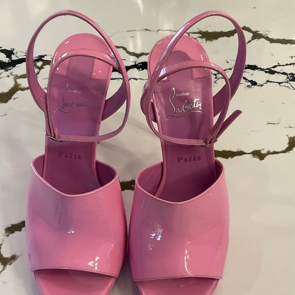 Christian Louboutin Miradona 120 Pink Ankle Strap Sandals 40 (10) - Picture 4 of 5